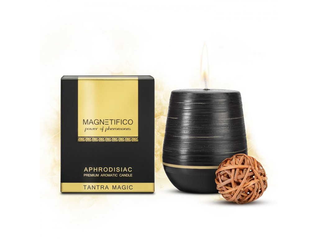Afrodiziakální vonná svíčka Magnetifico Aphrodisiac Candle Tantra Magic - Valavani černá uni