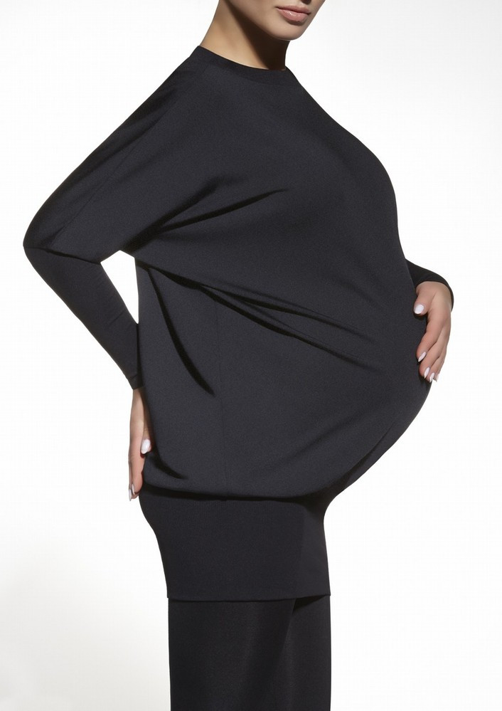 Těhotenská tunika Emi - Bas Bleu černá S