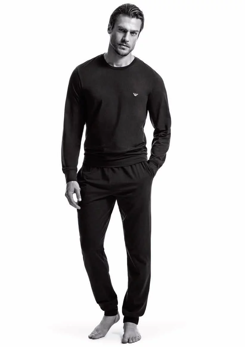 Pánské pyžamo 111794 CC570 00020 černá - Emporio Armani černá S
