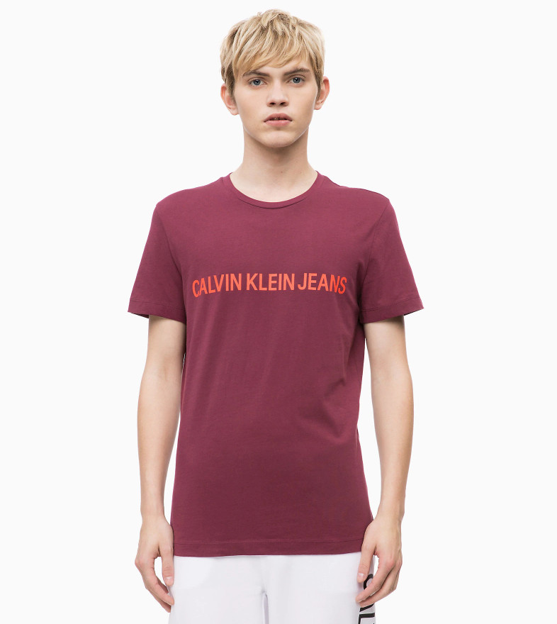 Pánské tričko OU39 vínová - Calvin Klein vínová M