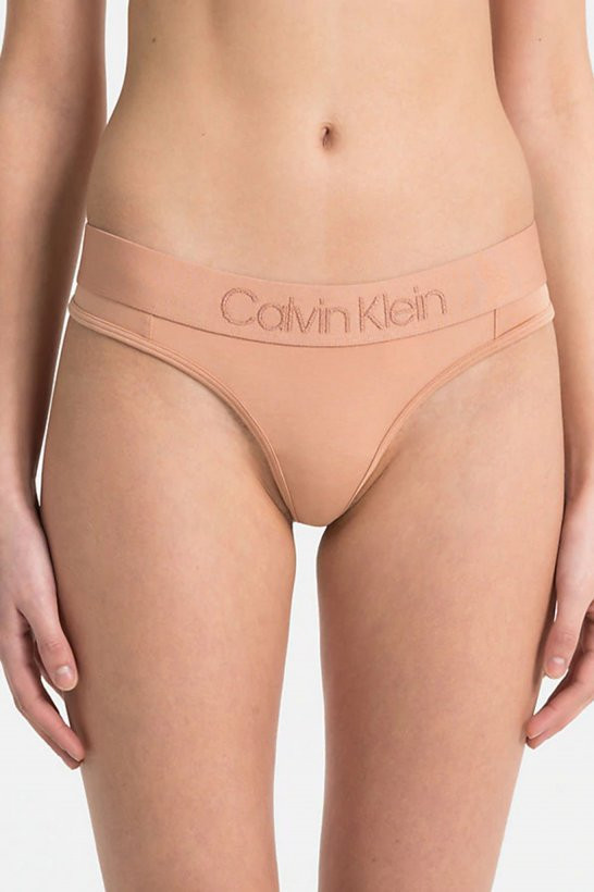 Dámské tanga QF4942E-YUT tělová - Calvin Klein Barva: tělová, Velikost: XS