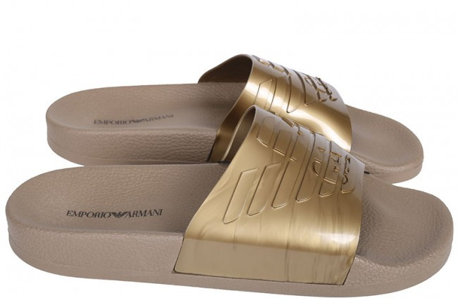 Pantofle X4PS02 zlatá - Emporio Armani zlatá 44