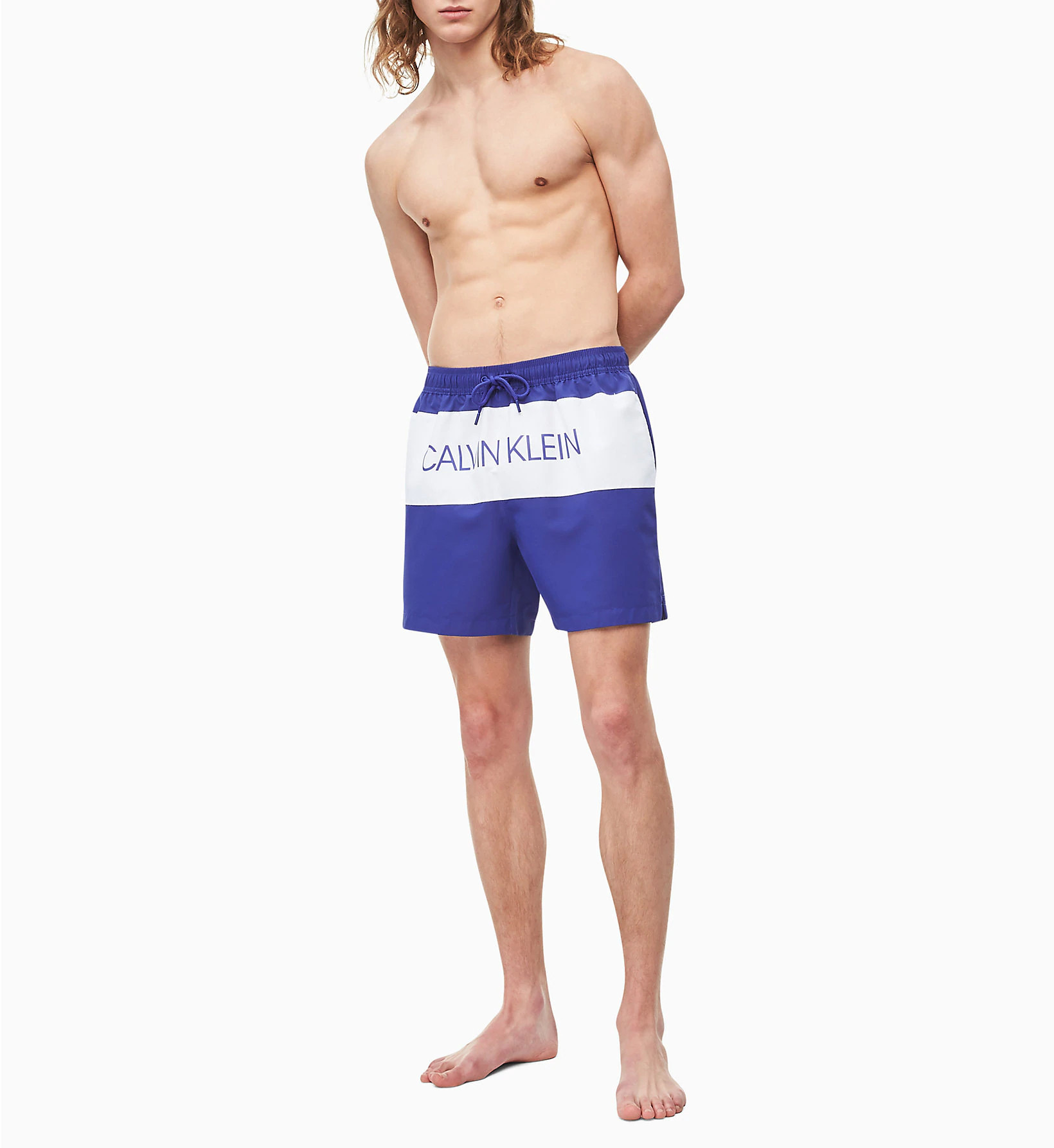 Pánské plavecké šortky KM0KM00403-CDT fialová - Calvin Klein fialová XL