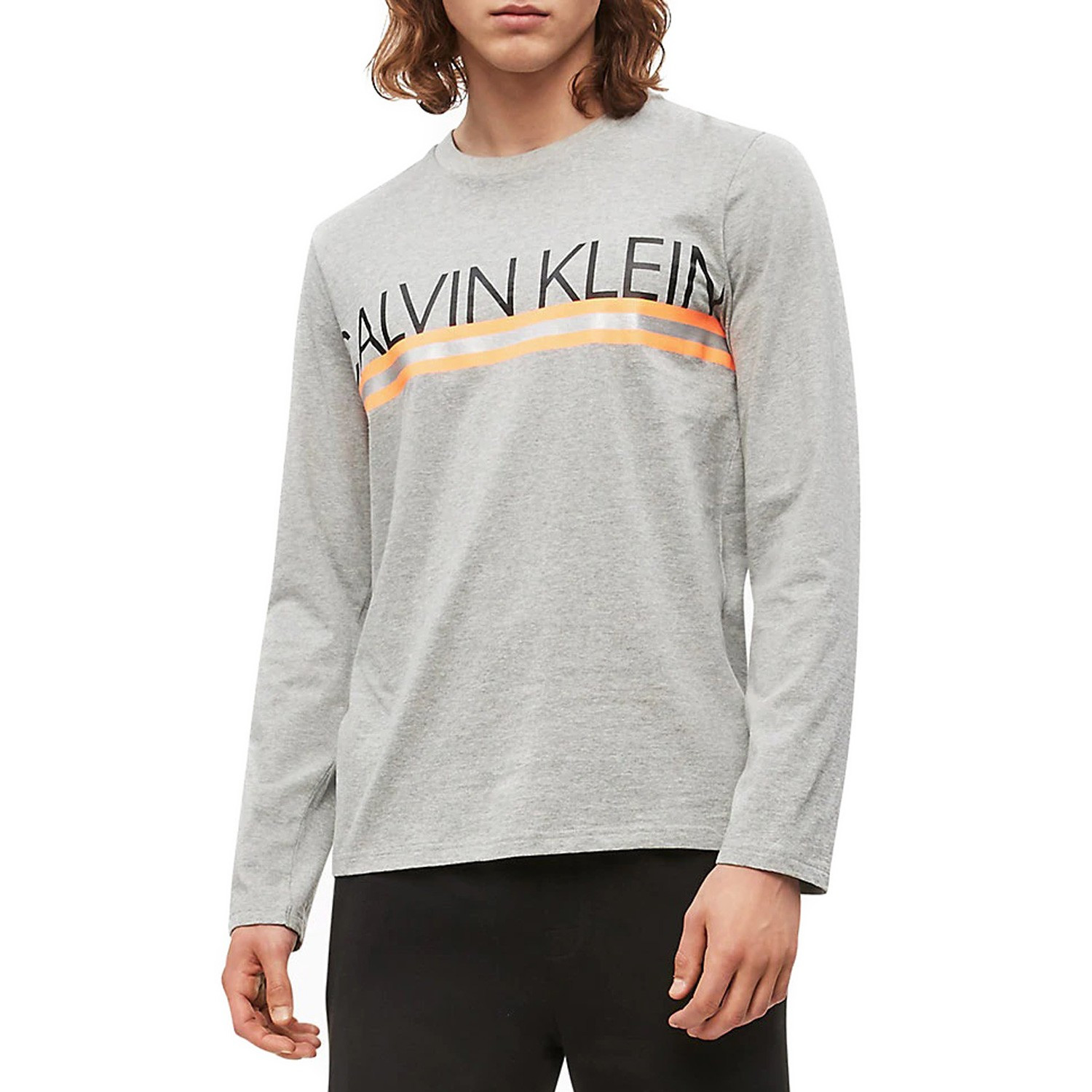 Pánské tričko NM1772E-080 šedá - Calvin Klein šedá L