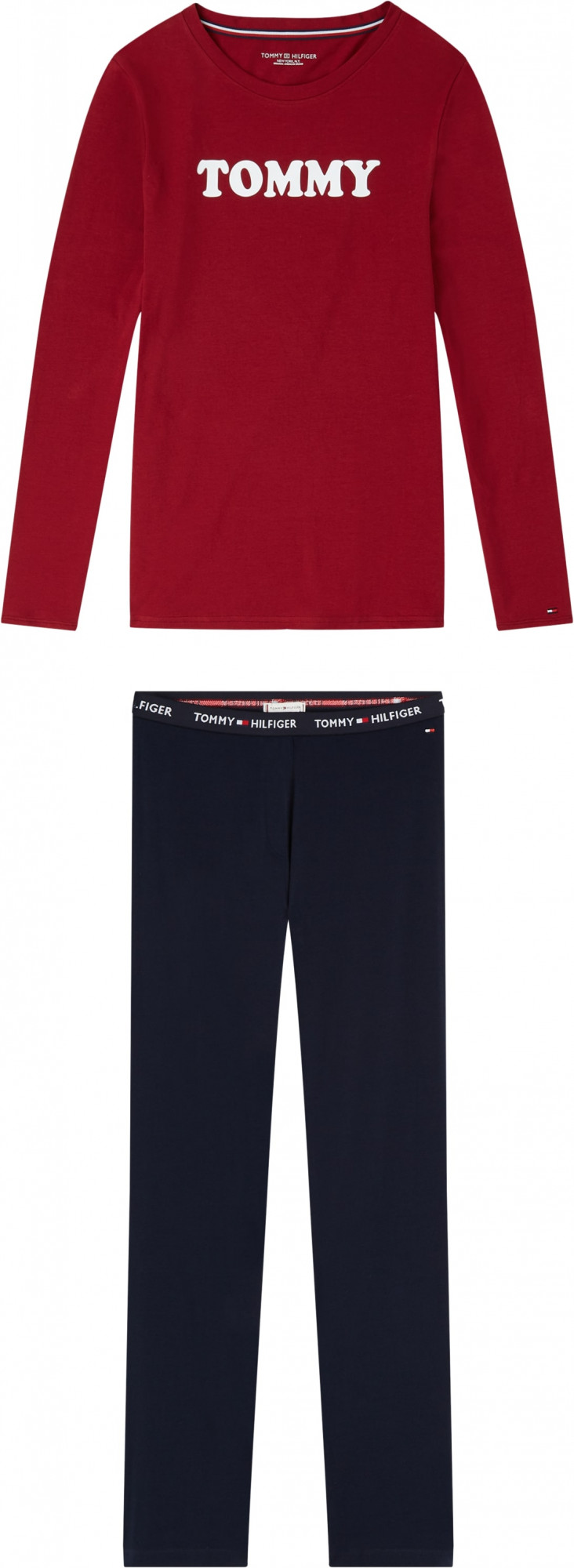 Pánské pyžamo UW0UW01929-0WG červenomodrá - Tommy Hilfiger červeno-modrá S