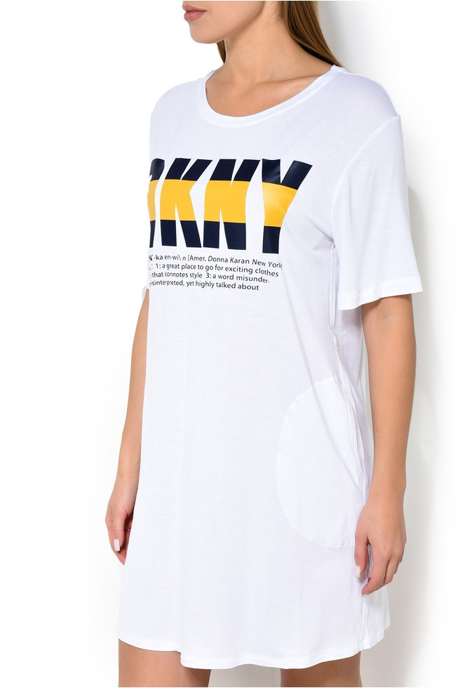 Dámská noční košile YI2319475 - DKNY bílá s potiskem M