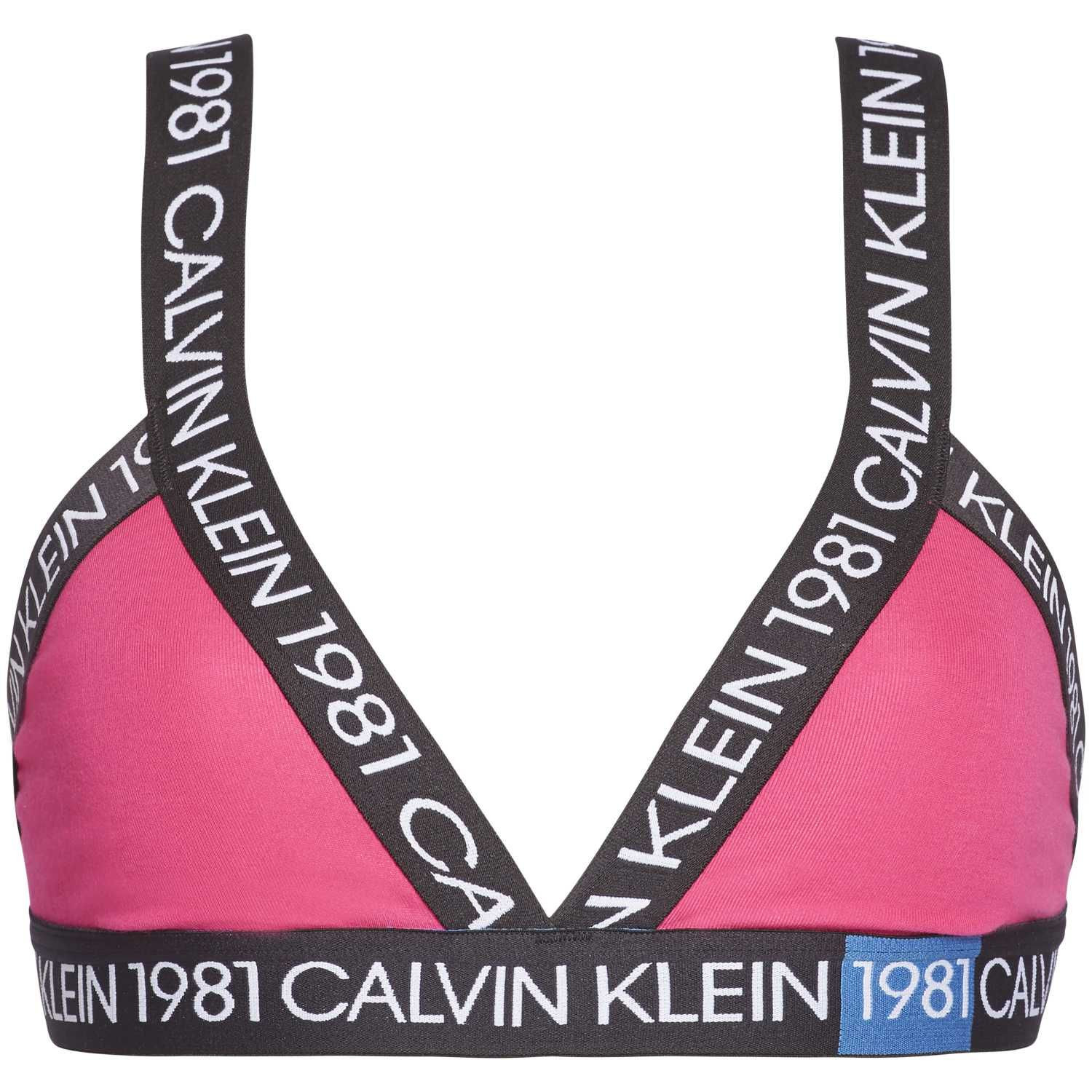 Podprsenka bez kostice QF5447E-8ZK růžovočerná Calvin Klein růžovo/černá XS