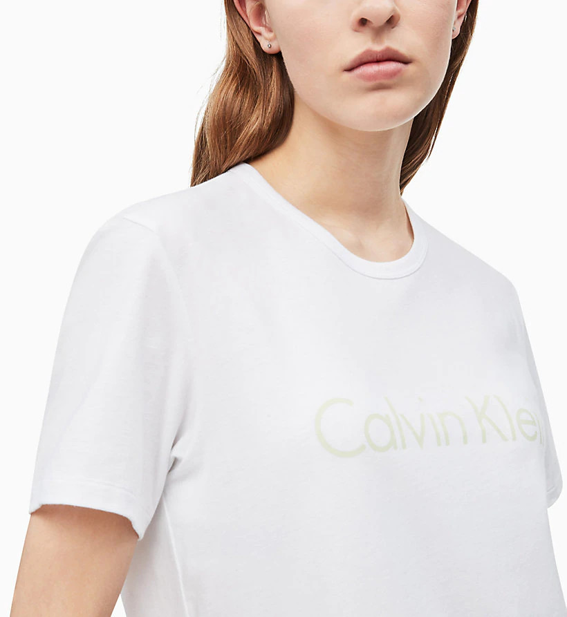 Dámské tričko QS6105E-WPZ bílá - Calvin Klein bílá M