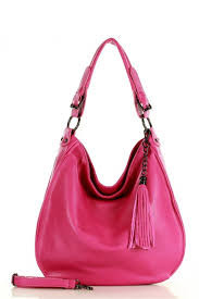 Dámská přírodní kožená taška model 146597 - Mazzini tmavě růžová uni