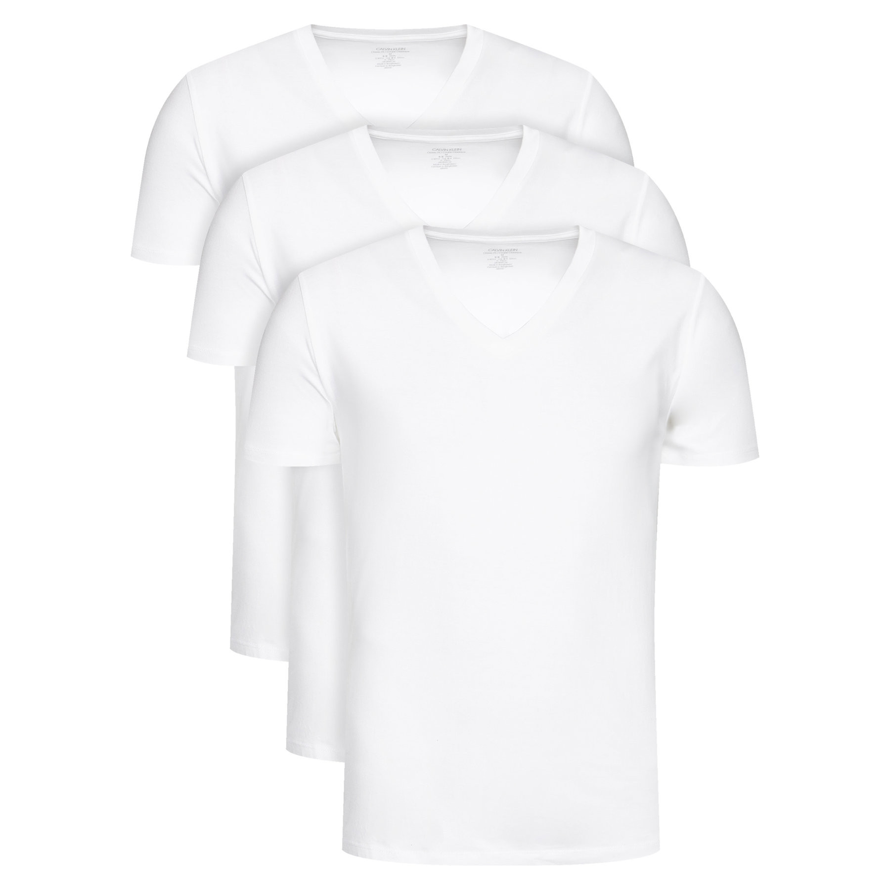Pánské tričko 000NB4012E 100 3pk bílá - Calvin Klein bílá/potisk L
