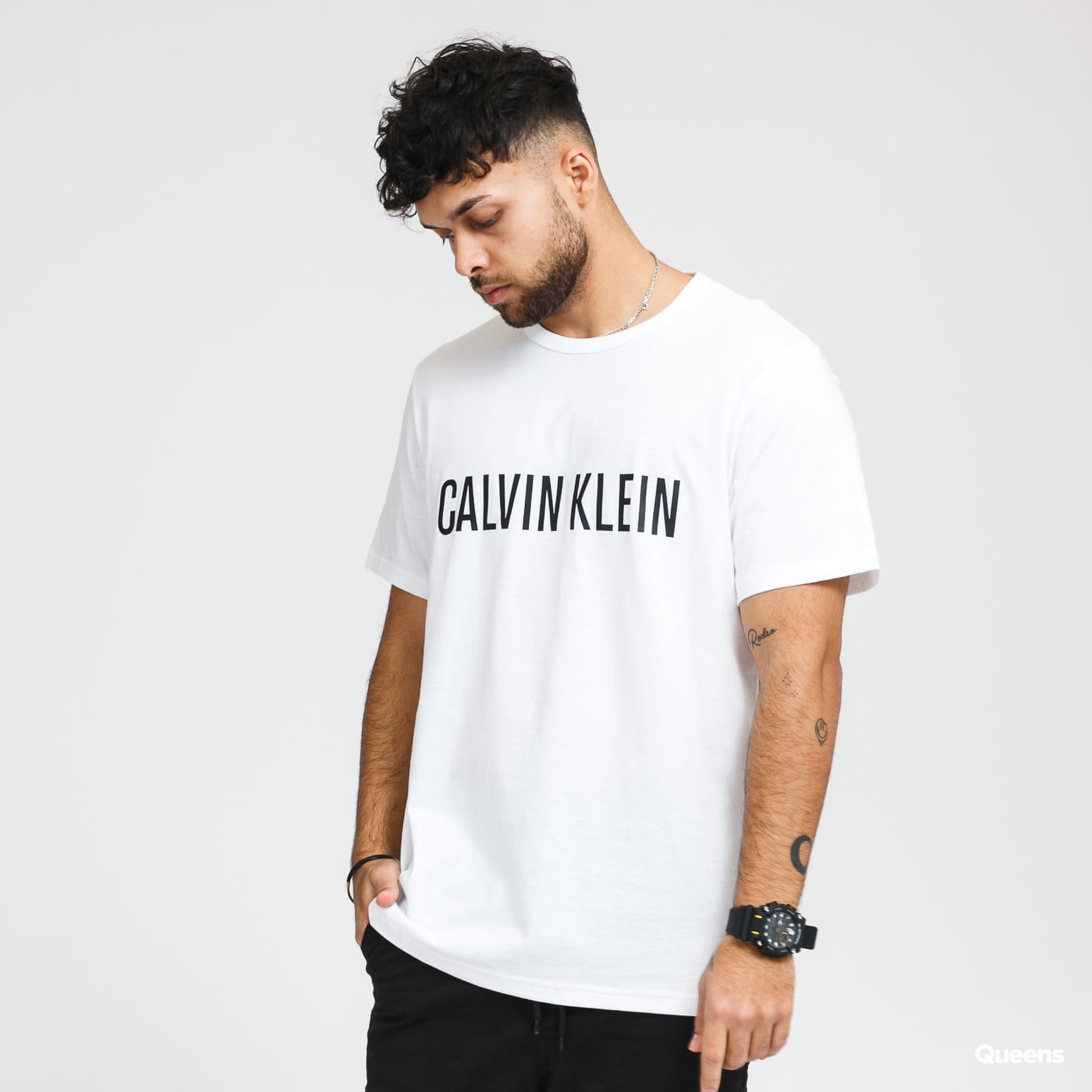 Pánské tričko NM1959E 100 bílá - Calvin Klein bílá XL