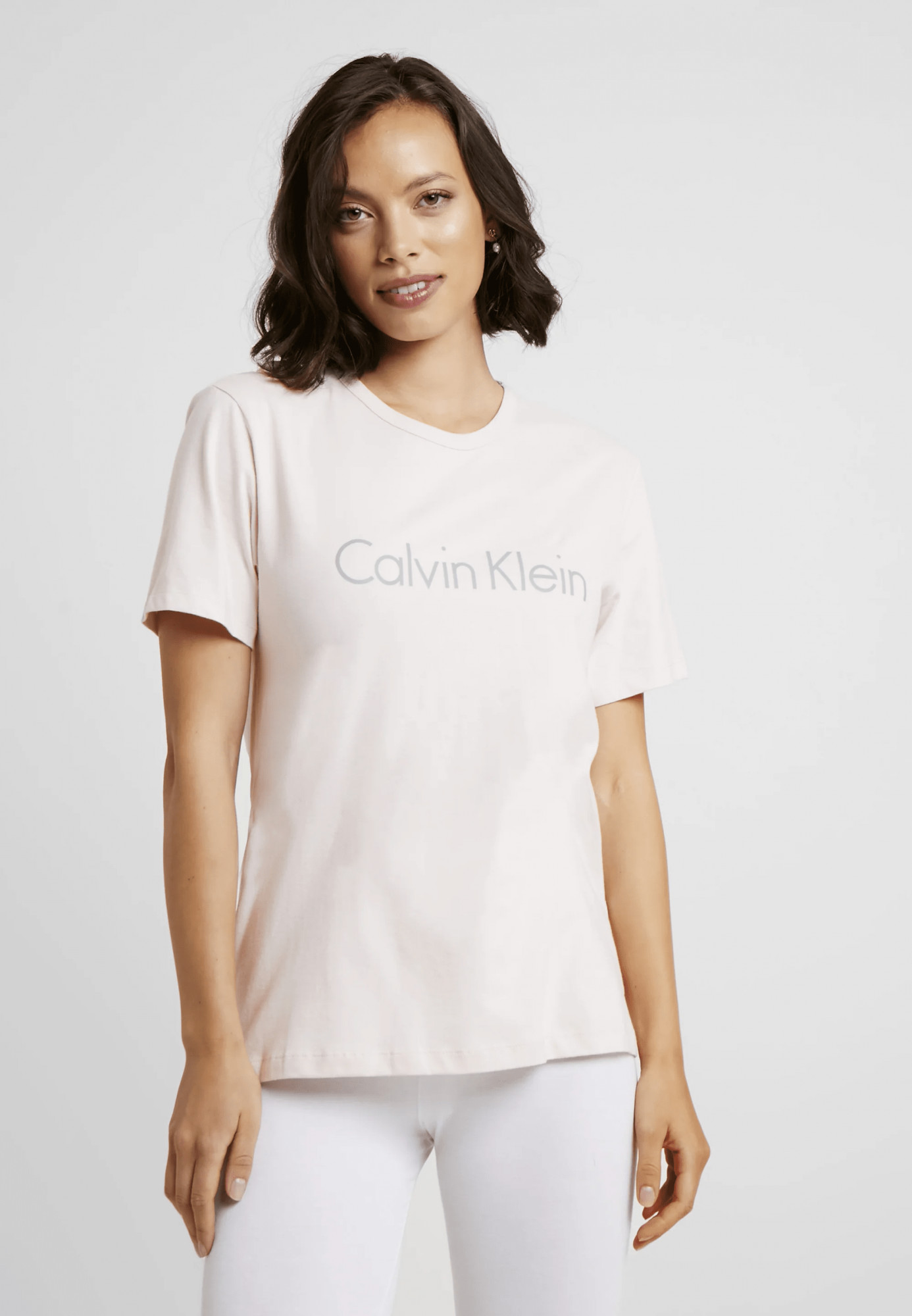 Dámský pyžamový top QS6105E-2NT růžová - Calvin Klein růžová M