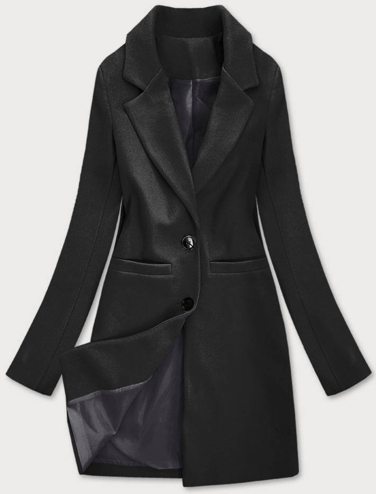 Klasický dámský kabát 25533 černý - Italy moda černá L