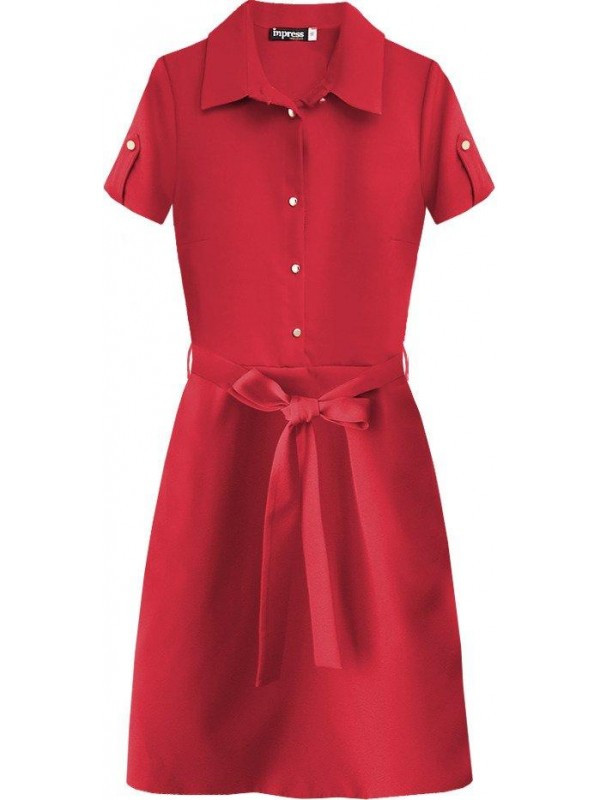 Dámské šaty s límečkem 431 červené - Inpress červená 42