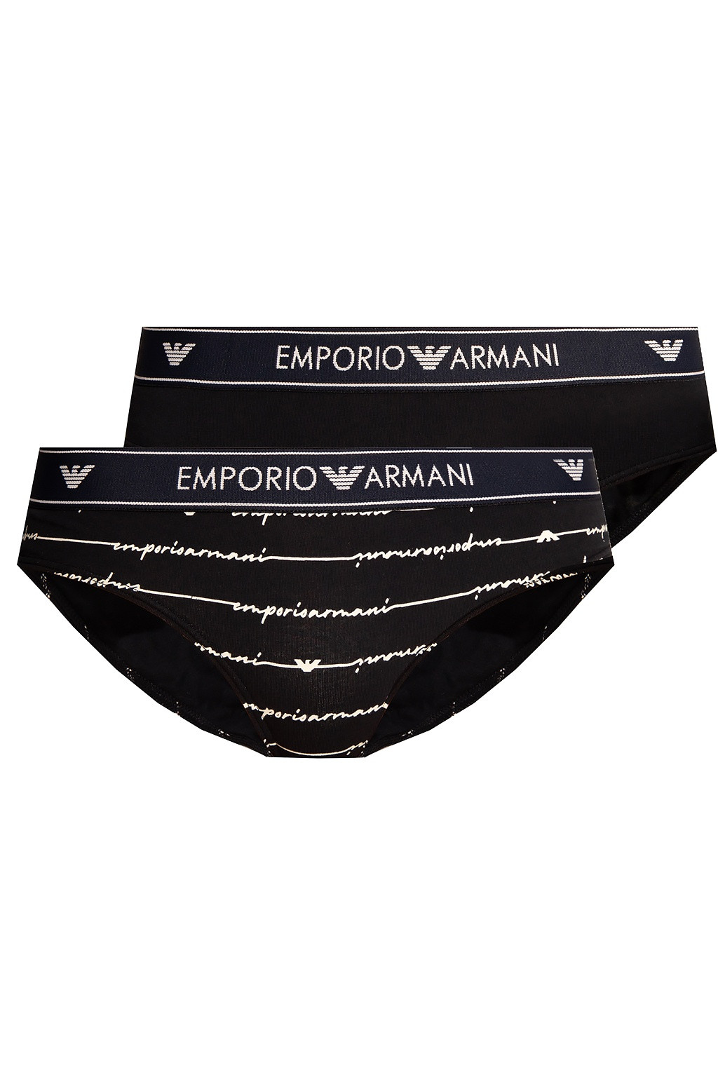Dámské kalhotky 163334 1P219 03937 námořnická modrá - 2 pack - Emporio Armani navy blue S