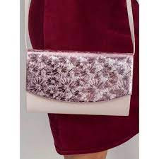Dámská lakovaná s relief vzorem kabelka 200102 - FPrice béžová s růžovou one size
