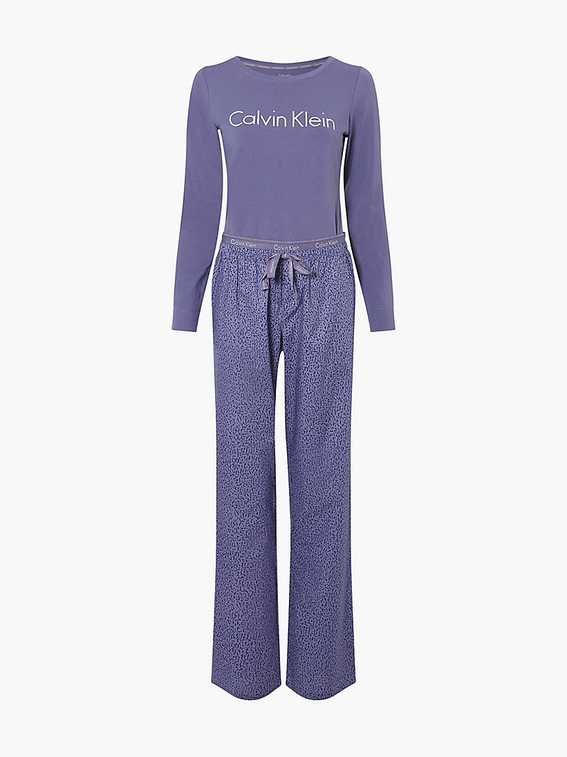 Dámské pyžamo set 000QS6350E - W6L - Borůvkové - Calvin Klein borůvková L