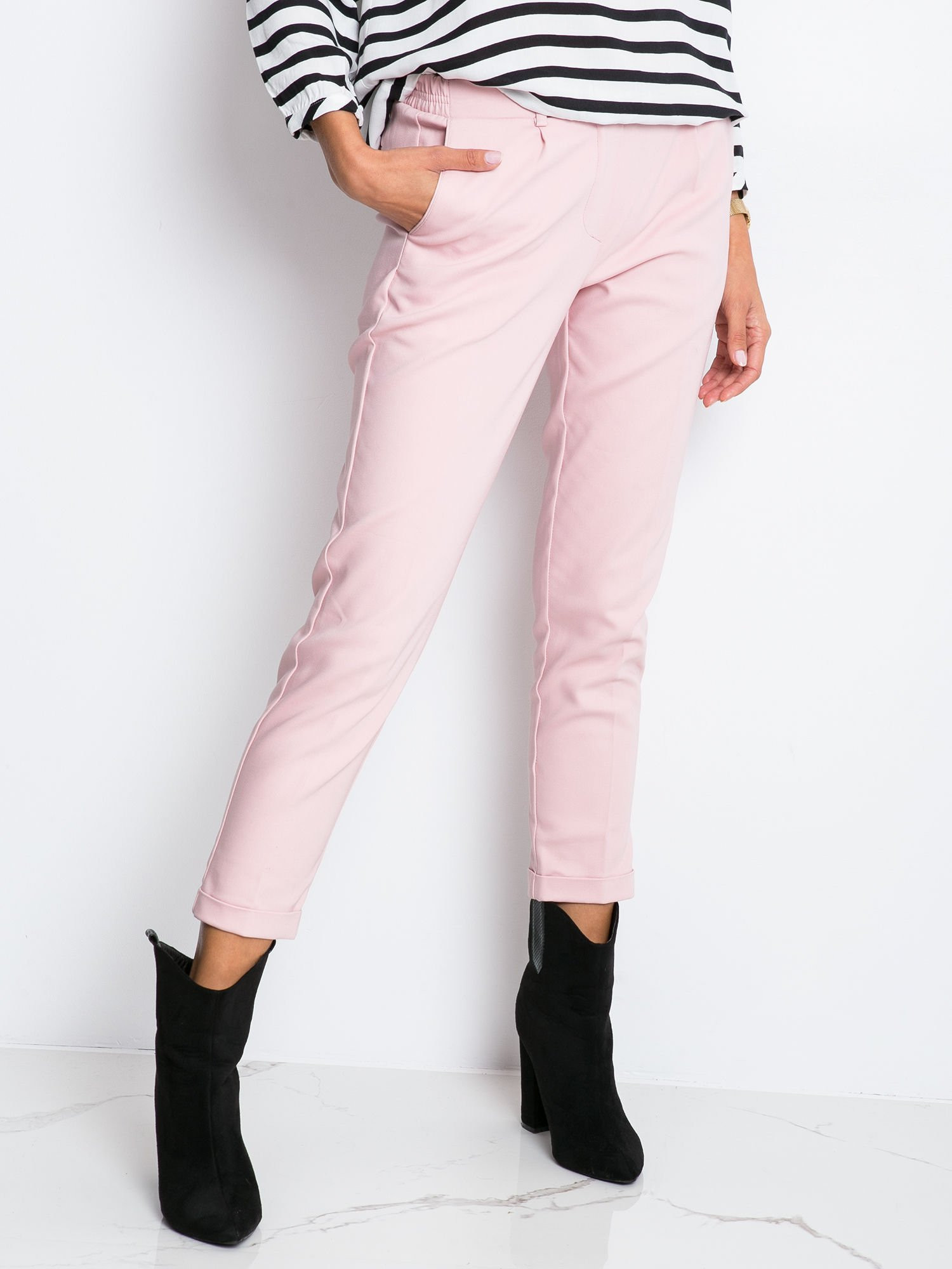 Dámské kalhoty SP-1005 - RUE PARIS růžová M-38