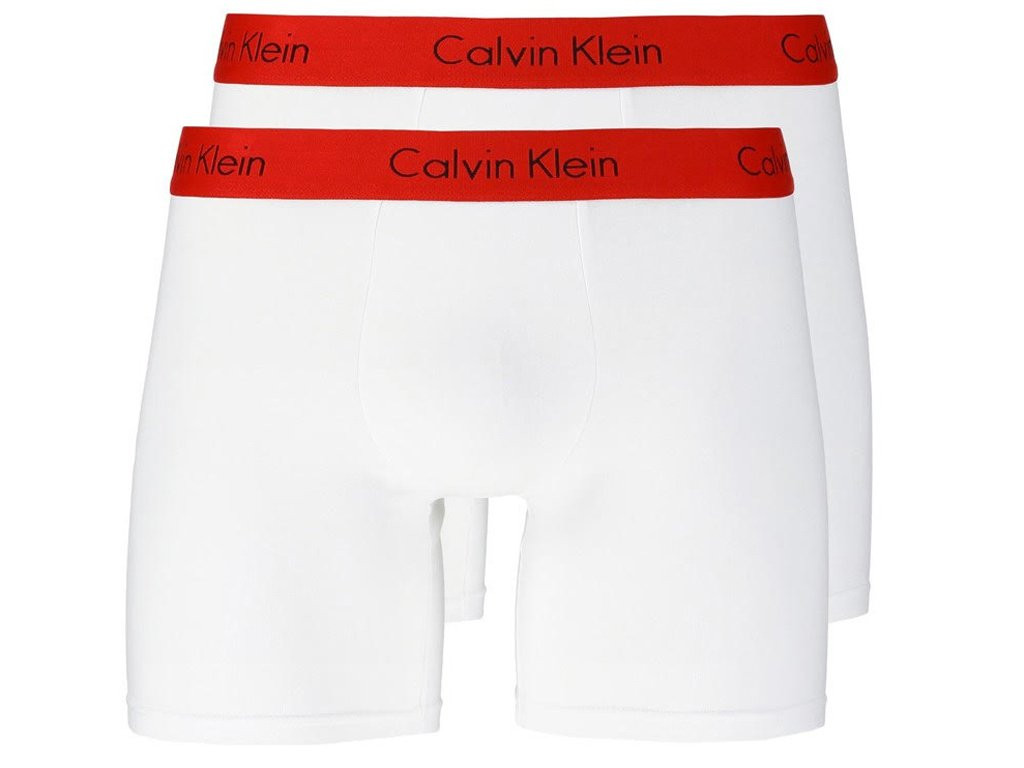Pánské boxerky NB1464A-RGQ - Calvin Klein bílá-červená S
