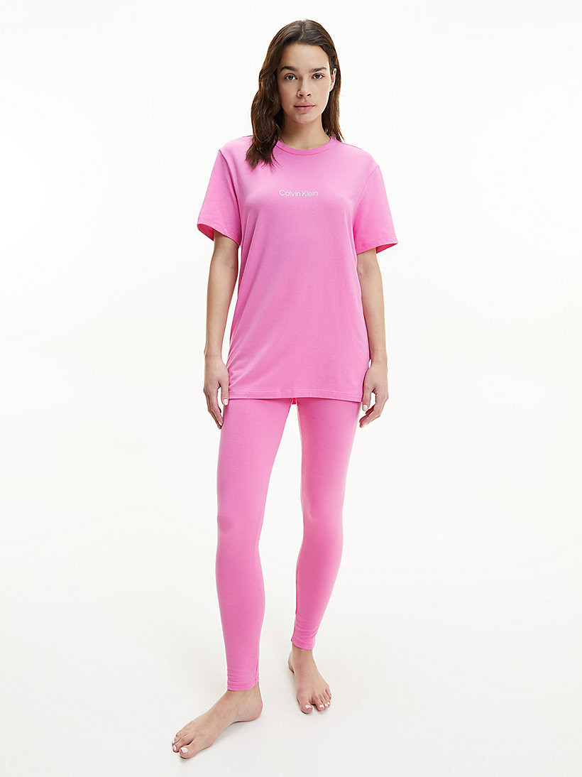 Dámský vrchní pyžamový díl QS6756E - TO3 - Hollywood růžová - Calvin Klein růžová S
