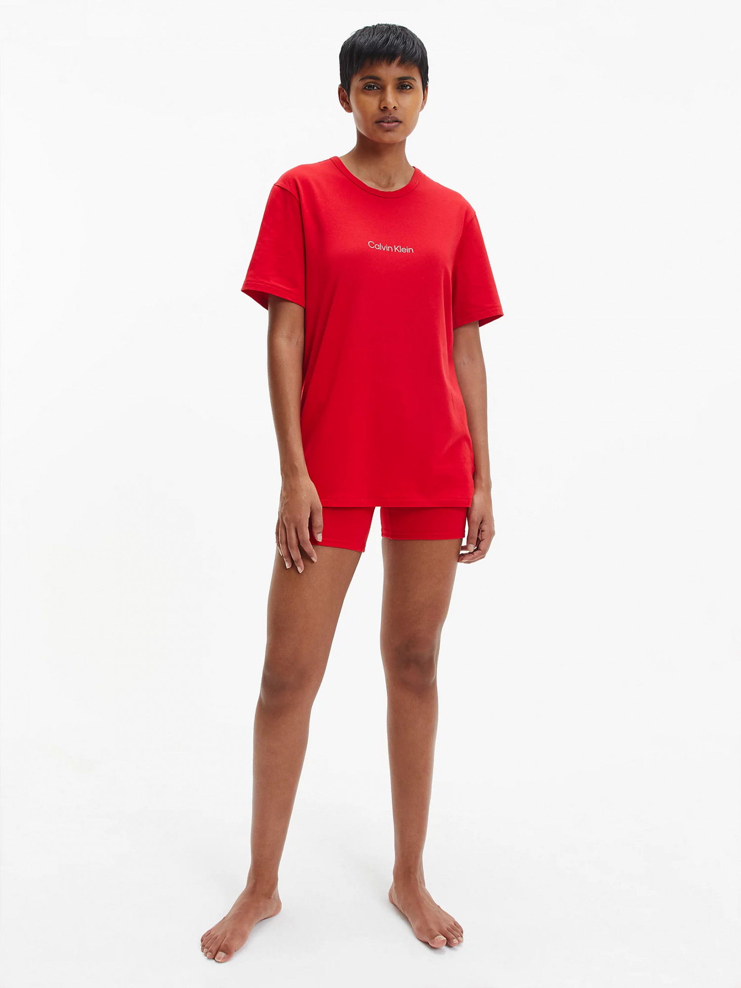 Dámské pyžamo - QS6764E - XMK - Rudá - Calvin Klein červená S