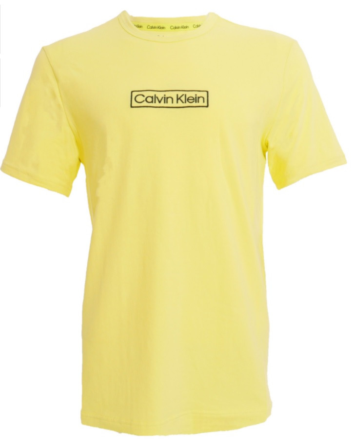 Pánské triko s krátkým rukávem NM2268E ZJB žlutá - Calvin Klein žlutá XL