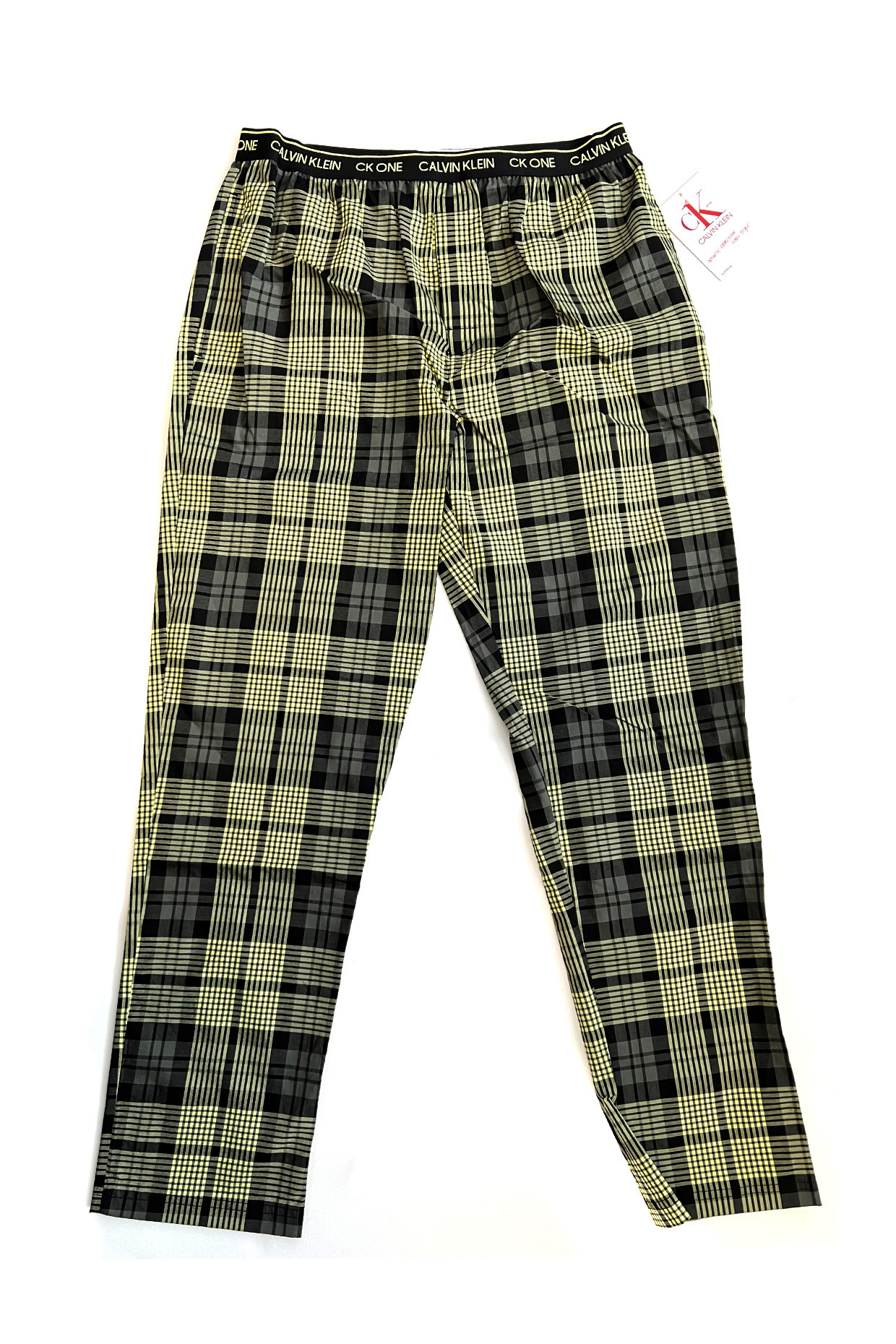 Pánské kalhoty na spaní NM1869E 1YS zeleno-černé - Calvin Klein zeleno-černá XL