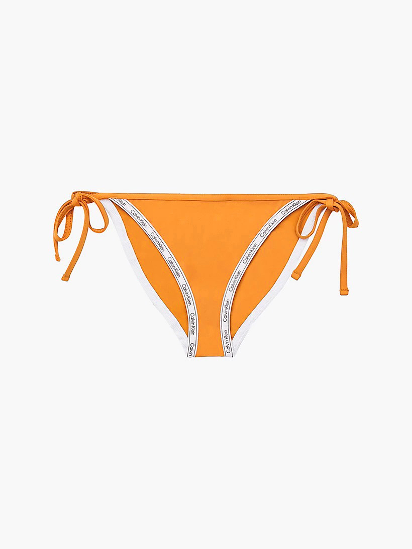 Spodní díl plavek KW01711 ZEG oranžové - Calvin Klein oranžová-bílá L