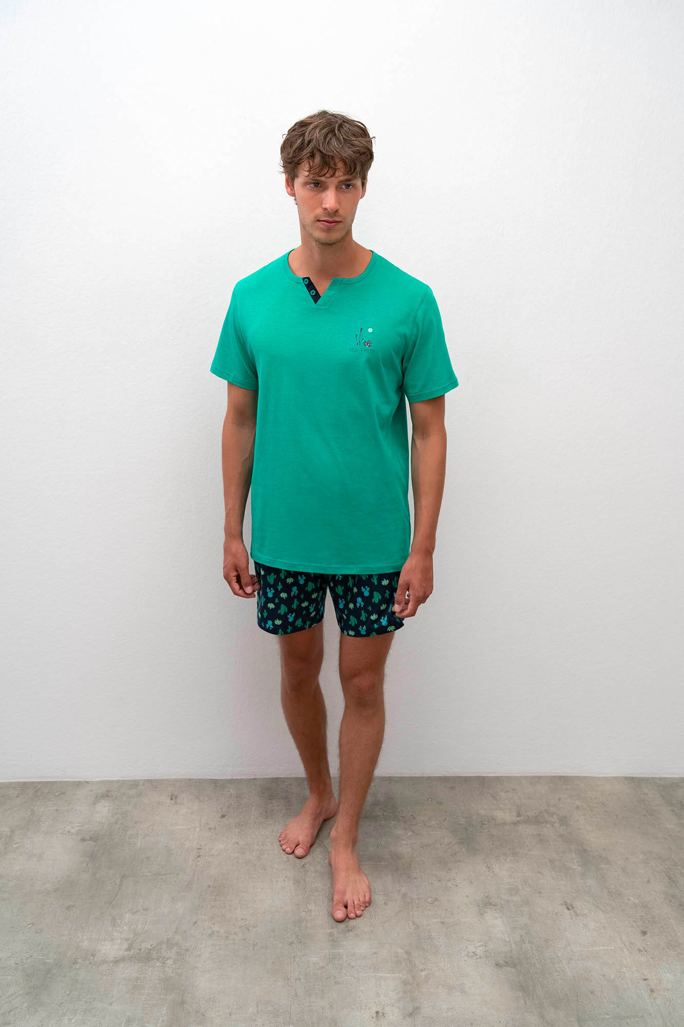 Pánské krátké pyžamo 16660 - Vamp zeleno-modrá M
