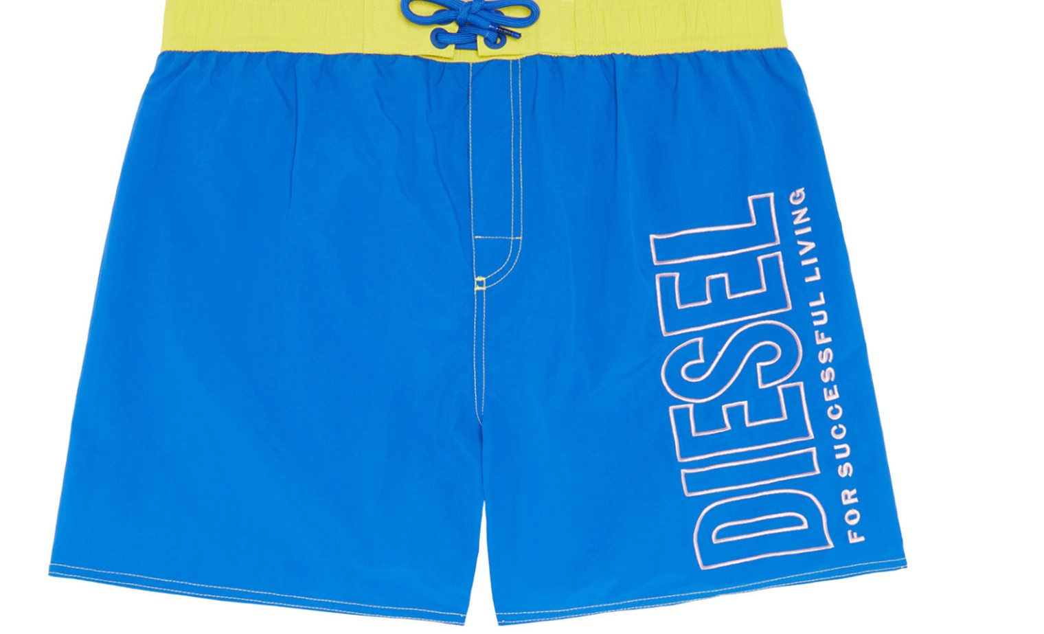Pánské koupací šortky 00SV9U - 0PCAU 8HY modrá/žlutá - Diesel modro-žlutá L
