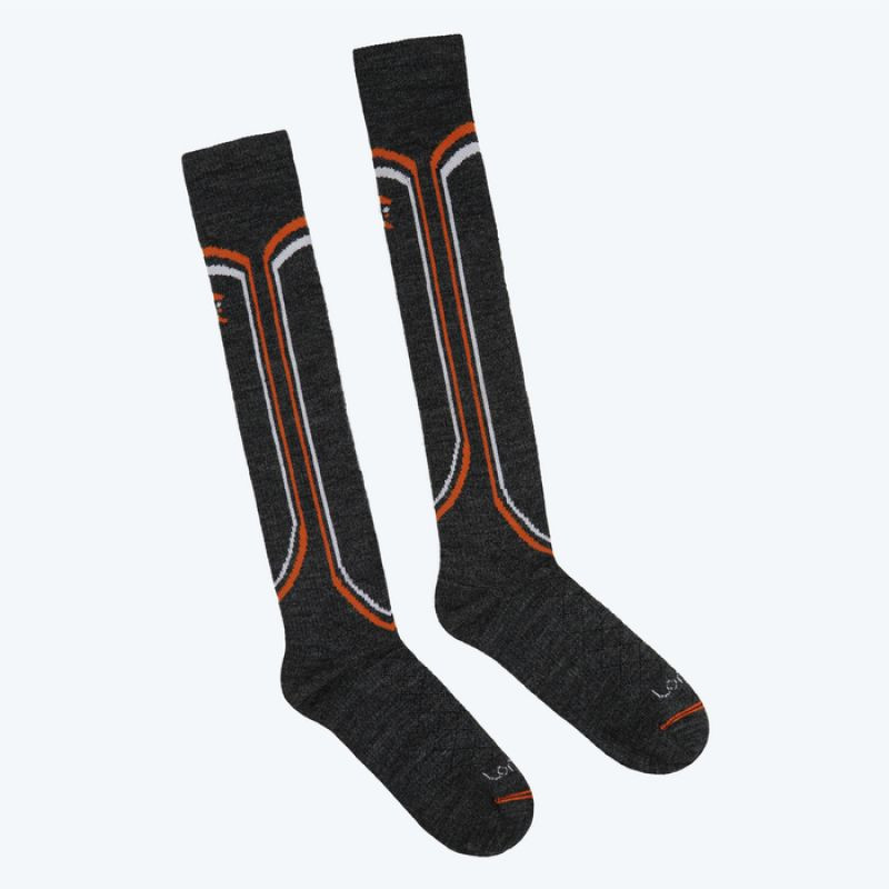 Ponožky 1690 Ski Light - Lorpen Merino tm.šedá-oranžová 39-42