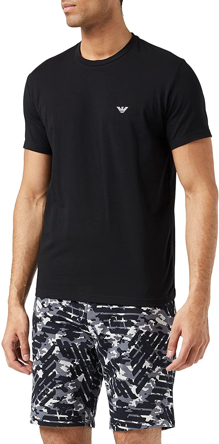 Pánské pyžamo krátké - 111573 2R509 12321- černá- Emporio Armani černá- MIX barev XL