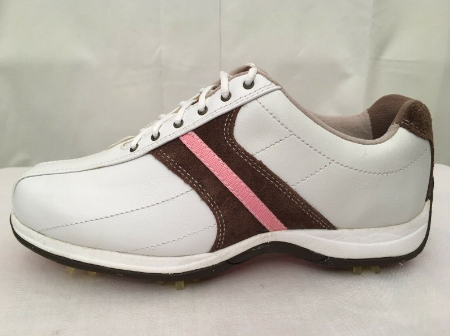 Dámská golfová obuv LS401-14 - Etonic bílá-hnědá-růžová 38,5