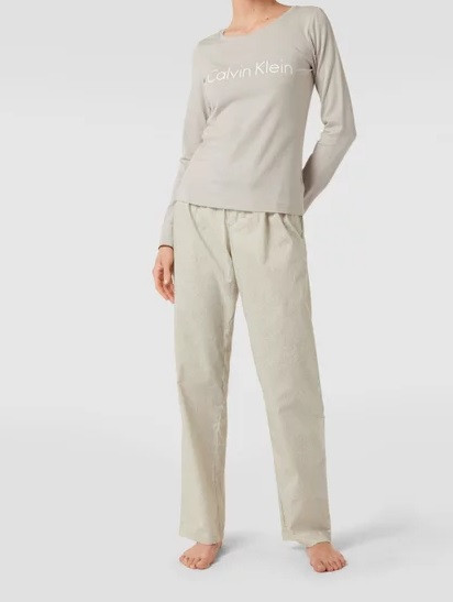Dámské pyžamo QS6350E 1T6 - béžová - Calvin Klein béžová XL