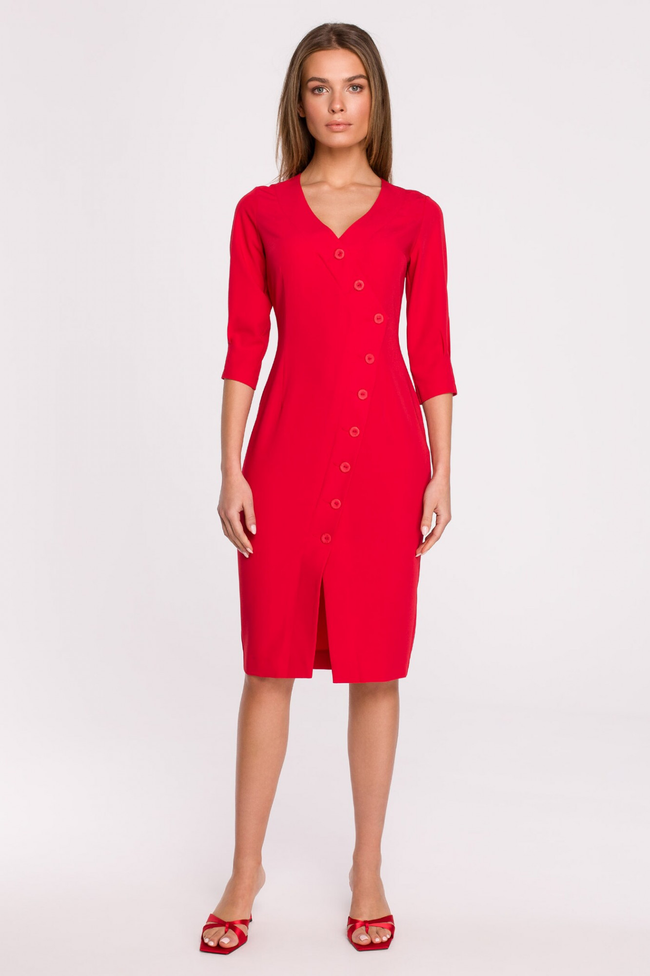 Šaty S295 - Stylove červená XL