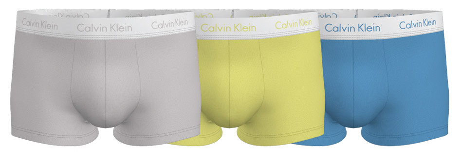 Pánské boxerky - U2664G 1U5 - béžová/žlutá/modrá - Calvin Klein Mix barev M