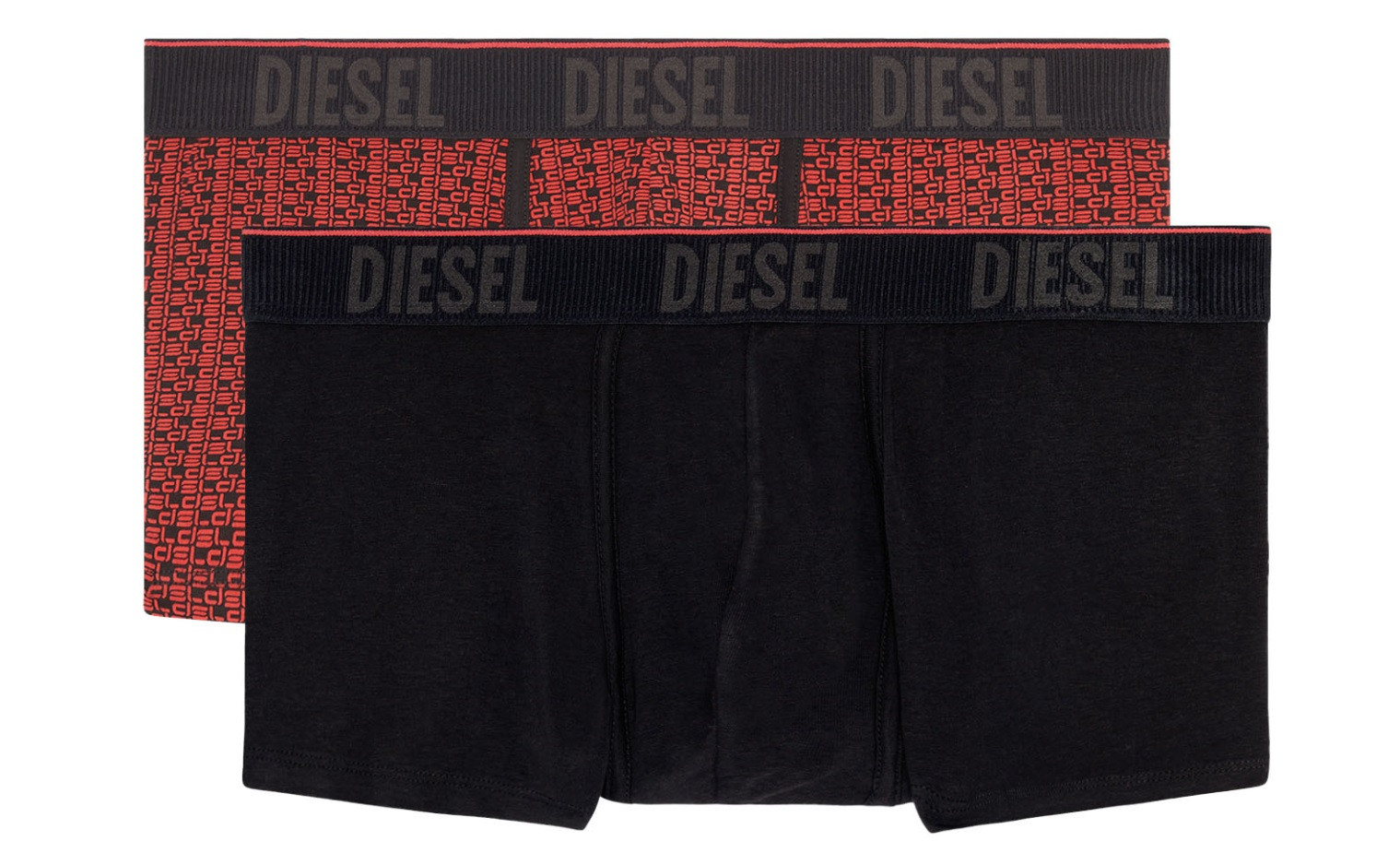 Pánské boxerky 2ks - 00SMKX 0NEAJ E6187 - červená - Diesel černá/červená XL