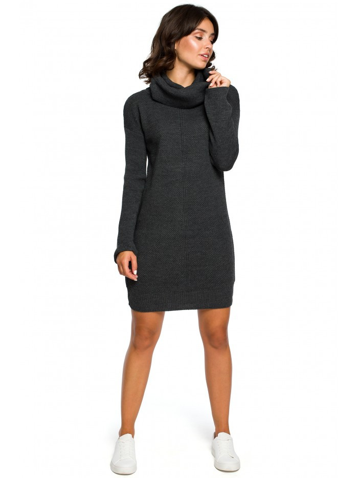 Dámské pletené svetrové šaty BK010 Khaki - BE khaki uni