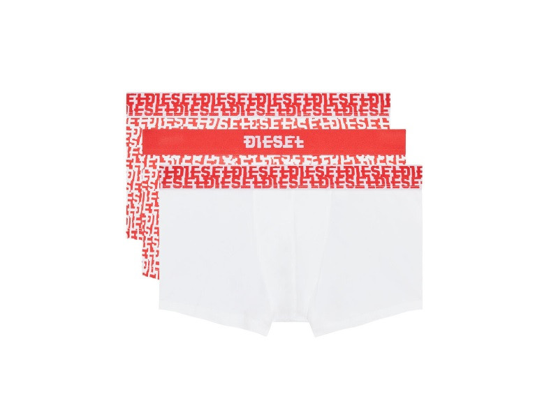 Pánské boxerky 3ks - 00ST3V 0JMAR E6488 červená/bílá - Diesel červeno-bílá M