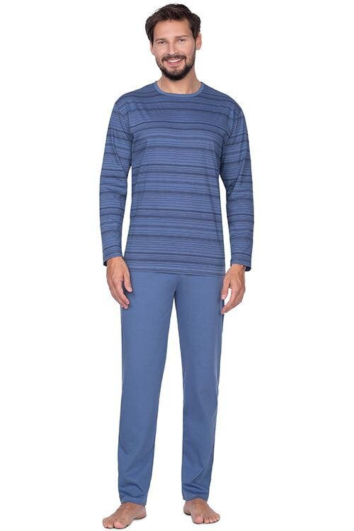 Pánské pyžamo Matyáš 426 modrá - Regina modrá-proužek L