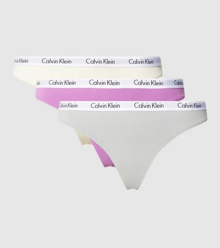 Dámské tanga 3pcs QD3587E CFU Vícebarevná - Calvin Klein Mix barev XS