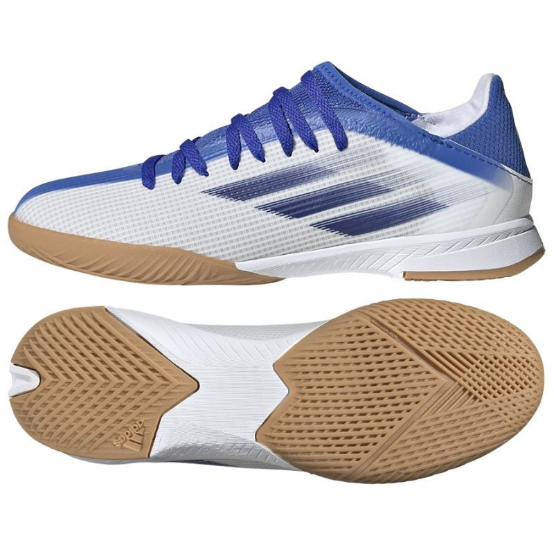 Pánské tenisky Kopačky X Speedflow.3 IN Jr GW7492 - Adidas bílá/modrá 38