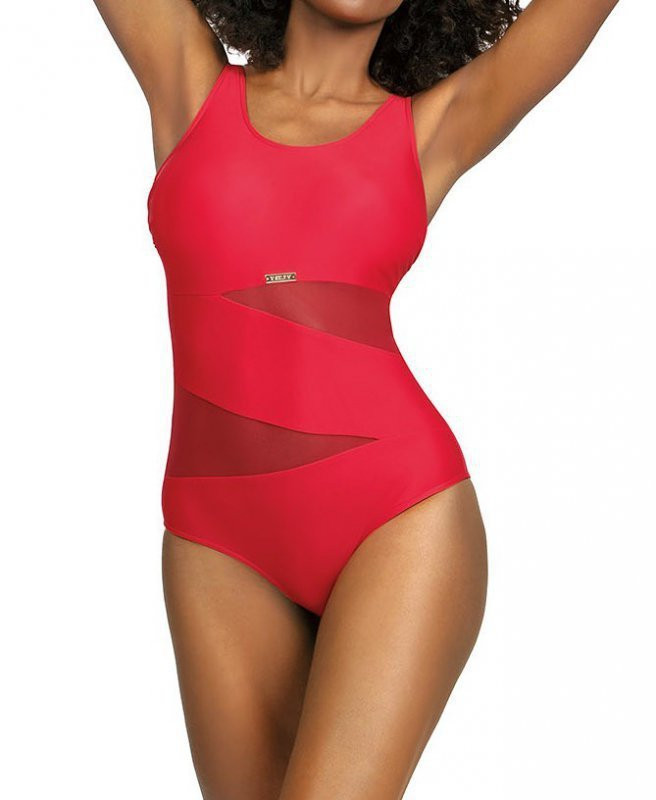 Dámské jednodílné plavky S36W-6 Fashion sport červená - Self M