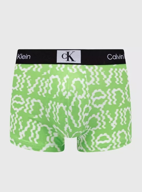 Pánské boxerky NB3406A AC9 bílá/zelená - Calvin Klein bílo-zelená L