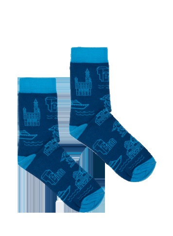 Dámské ponožky se vzorem Gdansk - Kabak modro-černá 36-41