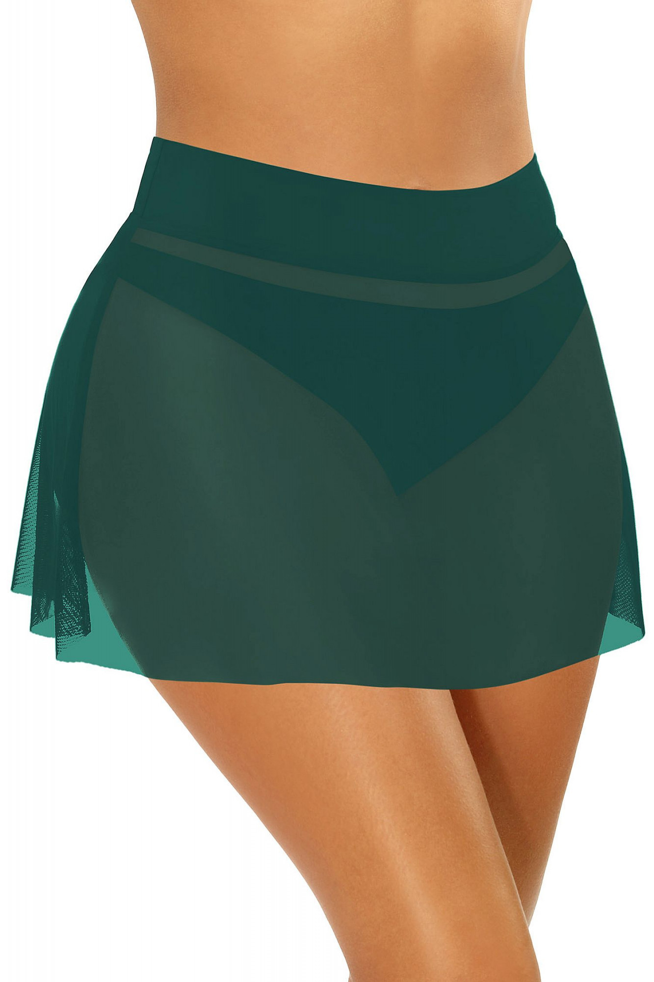 Dámská plážová sukně Skirt4 D98B - 7 tm. zelená - Self 40