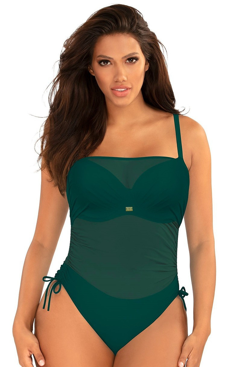 Jednodílné plavky S1093V1 Fashion24 zelené- Self 38H