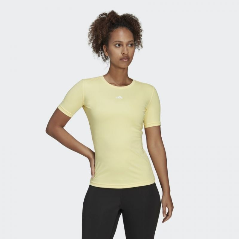 Dámské tréninkové tričko HN9081 Žlutá - Adidas žlutá XS
