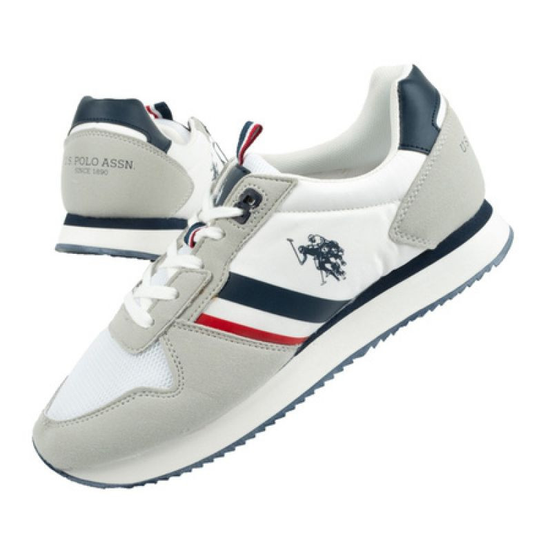 Pánská sportovní obuv NOBIL006-WHI Světle šedá s bílou - U.S. Polo Assn. sv.šedá-bílá 42
