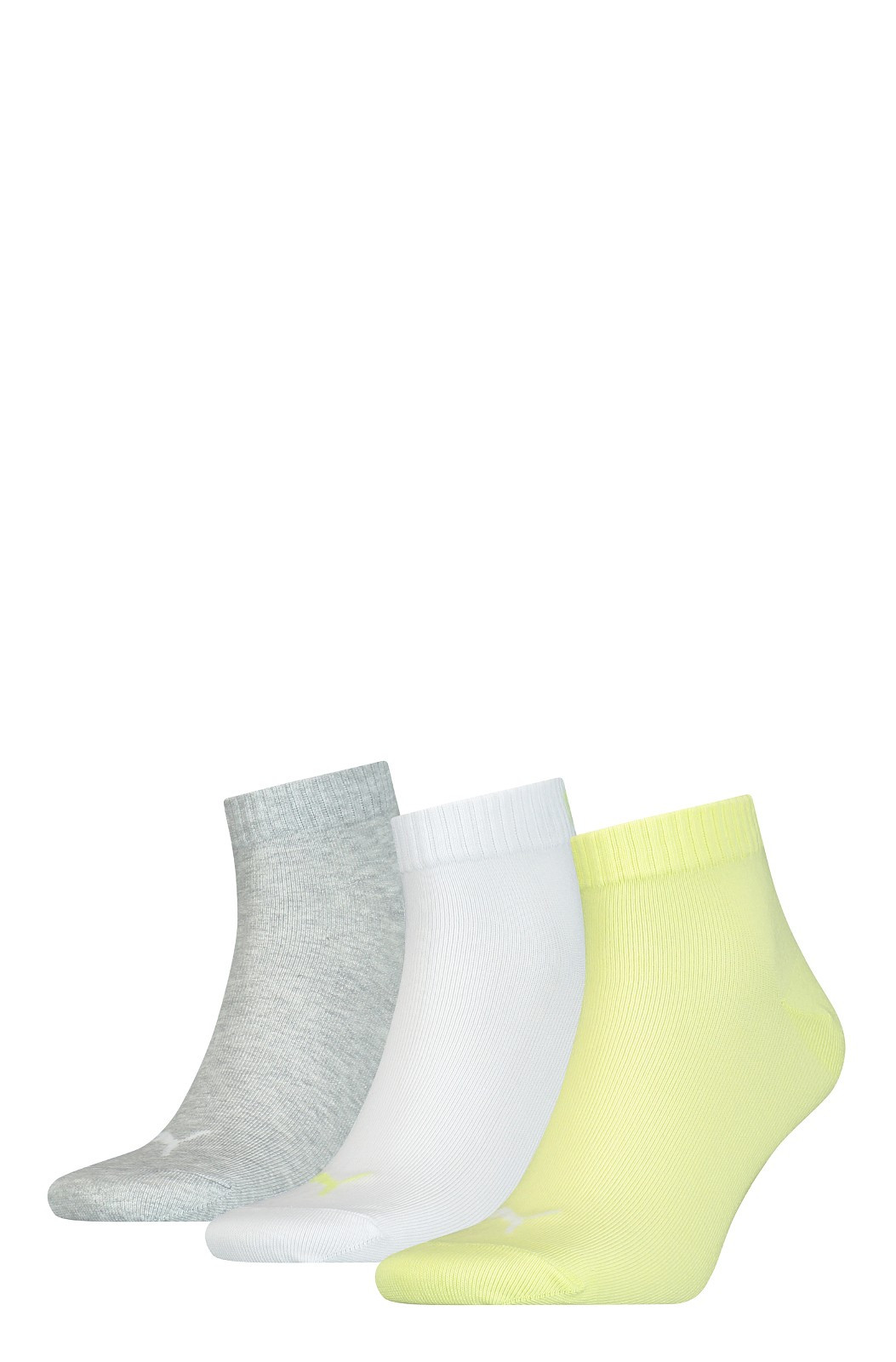 Unisex ponožky 906978 Quarter Soft A3 šedo-bílo-žluté - Puma 43-46